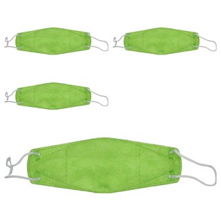 淨新科技 4D成人立體細耳醫療口罩, 25片, 4盒, 青綠色