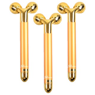 Panatec 沛莉緹 24K金雙滾輪按摩美容棒 3D V型滾輪 360°滾動提拉, 3個