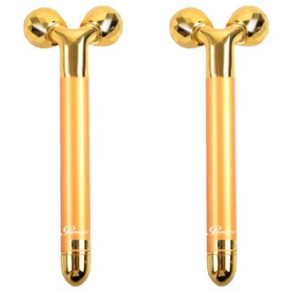 Panatec 沛莉緹 24K金雙滾輪按摩美容棒 3D V型滾輪 360°滾動提拉, 2個