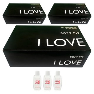 ILOVE 소프트핏 콘돔 + 러브제인 젤 20ml 세트, 3세트