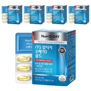Nutri D-DAY rTG Omega-3 黃金魚油, 30顆, 5盒
