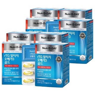 Nutri D-DAY rTG Omega-3黃金魚油膠囊, 30顆, 8盒