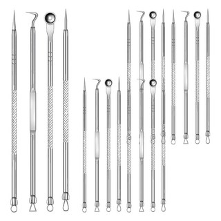 小麥購物 粉刺針4件組 C254 36g, 5組, 銀色