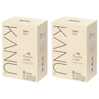 KANU 香草拿鐵咖啡 優質即溶咖啡粉, 17.3g, 8包, 2盒