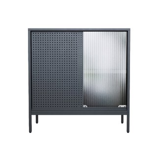 HABITY 滑門鋼製收納櫃, 黑色
