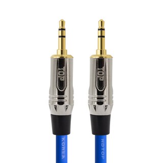 HDtop 金屬 3.5 立體聲 AUX 音源線 0.5m, 藍色, 1個, HT-TP3695