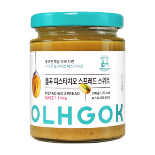 olhgok 甜味開心果抹醬, 200g, 1罐