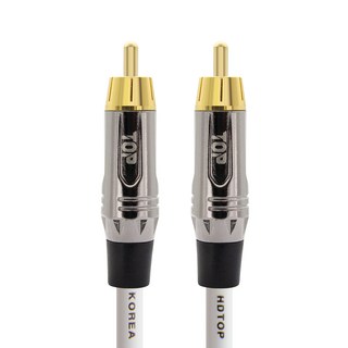 HDtop RCA to RCA 連接線 0.5m, 金屬白, 1個, HT-TP3681