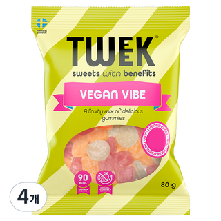 TWEEK 純素Vibe瑞典軟糖, 80g, 4個