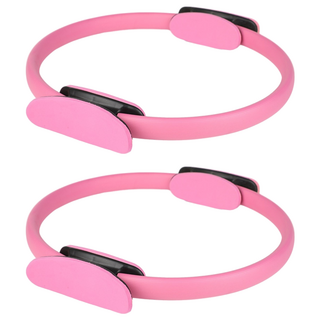 MICHAEL FITNESS 麥克健身 普拉提圈 高強度玻璃鋼纖維材質 高密度EVA舒適材質, 粉色, 2個