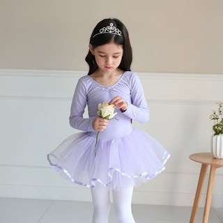 女童用分離式內褲蓬蓬裙長袖上衣 + 內褲芭蕾舞衣套裝