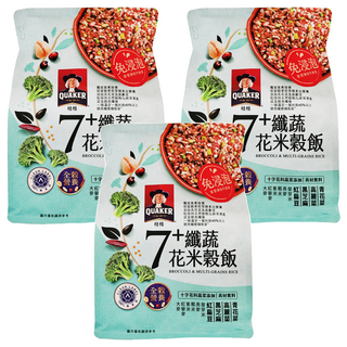 QUAKER 桂格 免浸泡7+纖蔬花米穀飯, 650g, 3包