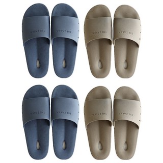 THE ZAKKA 現代飯店式功能性浴室拖鞋 兩雙組, 海軍藍+棕色, 2組