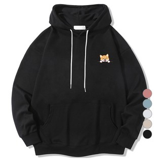 ILLUSO 男女通用 Logo 柴犬柔軟特級雙面連帽T恤