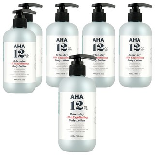VILLAGE 11 FACTORY Relax-day 果酸12%去角質身體乳液 無添加礦物油和香料 含神經醯胺3 含7種玻尿酸 含積雪草, 300g, 6瓶