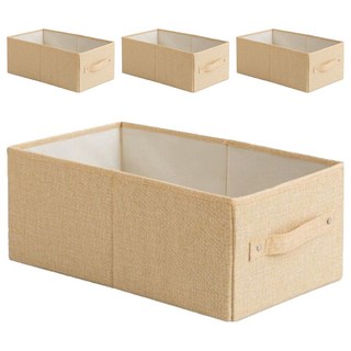 마켓감성 부직포 드레스룸 장롱 정리함, 베이지, 4개