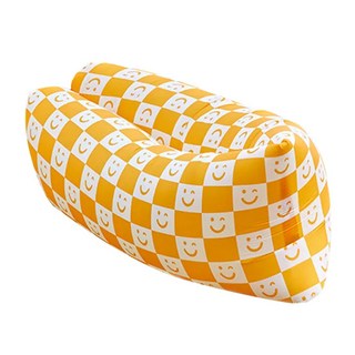 SUNORO 戶外空氣充氣沙發躺椅, 黃色笑臉