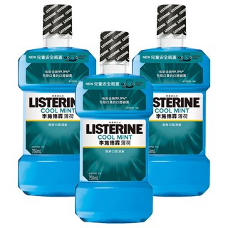 LISTERINE 李施德霖 薄荷除菌漱口水 750ml + 250ml, 1L, 3組