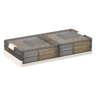 FAmILyLIFE 生活 極簡風可疊加附輪折疊雙掀蓋收納箱 基本款, 霧黑