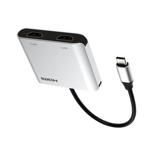 DigiSun 得揚 USB Type-C to HDMI 雙螢幕擴充轉接器, 銀色, 1個