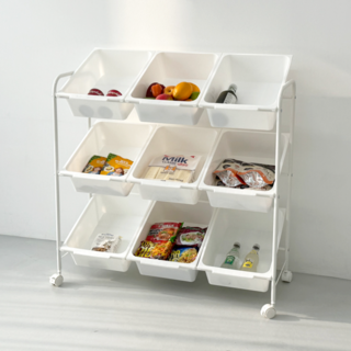 LIKEHOUSE Snow玩具教具收納櫃 9格, 白色, 3層