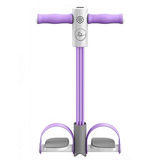 MICHAEL FITNESS 麥克健身 語音計數腳蹬拉力器 NBR泡棉 環保TPE材質 運動健身輔助, 紫色, 1個