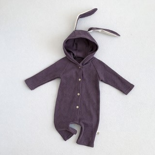 스타도어 유아용 토끼귀 후드 골지 우주복