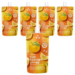 sugarlolo 蒟蒻果凍飲 柚子&檸檬, 150g, 5個