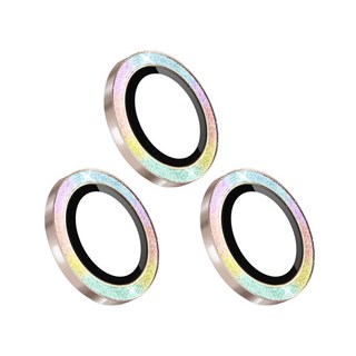 HODA 好貼 藍寶石鏡頭保護貼 鈦金色 閃粉彩鑽 3入, 1組