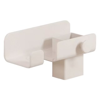 FAmILyLIFE 生活 簡約風免打孔吹風機置物收納架 免釘膠款, 簡約白, 1個