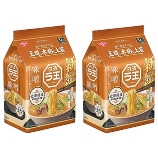 NISSIN 日清 麵王 味噌風味, 北海道產米麴味噌使用，3食入, 6包