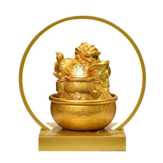 風水擺件 新環燈 貔貅, 金色