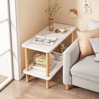 AOTTO 創意傢俱 簡約多功能客廳雙層茶几 FT-032W, 暖白色