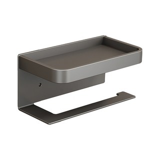 FAmILyLIFE 生活 航太鋁免打孔捲筒衛生紙置物架 免釘膠/無痕貼款 A-231-G, 神秘灰, 1個