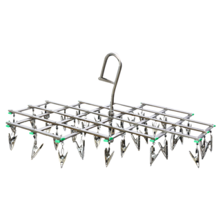 35夾摺疊防風襪夾 45 x 45cm 耐用 居家旅行晾曬必備, 不銹鋼銀, 1個