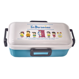 Skater 銀離子微波四扣單層便當盒 530ml, 哆啦A夢 白色 + 藍色, 1個