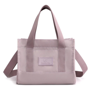 Colorful Fox 韓系純色輕尼龍百搭兩用隨身小托特包, 15 x 10.5 x 19cm, 薰衣草紫