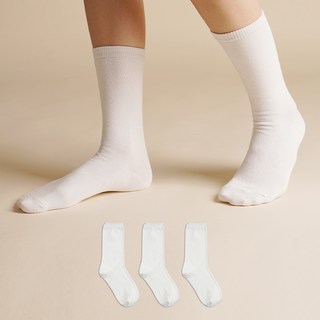 Sockpiens 女性優質加長素色長筒襪 3雙組
