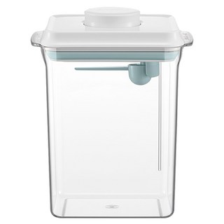 ankou 安扣生活 1鍵按壓防滑刮平奶粉罐 透明款 附勺子 + 掛具 + 三角刮平片 2.3L, 單件, 1個