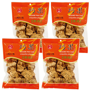 九福 巧果 台灣新正點 芝麻酥餅, 114g, 4包