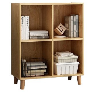 E家工廠 095四格置物架, 64 x 30 x 84cm, 賽杉木色, 2層