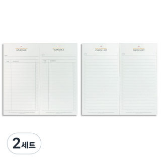 KKOMKKOMI Make Your Memory 計畫本 2入 + 待辦清單 2入 S, 白色, 2套