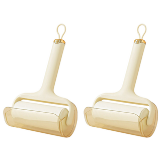 葉子小舖 輕奢風斜撕式滾輪黏毛器 奶油黃, 2支