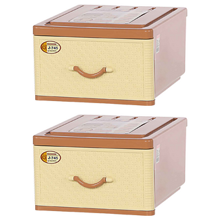 KEYWAY 聯府 抽屜整理箱 26L, 黃色, 2個