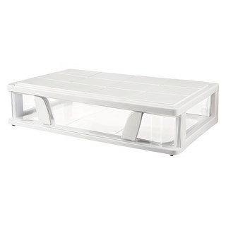 抽屜式床底收納箱 優質PP材質 居家辦公適用, 白色, 1個