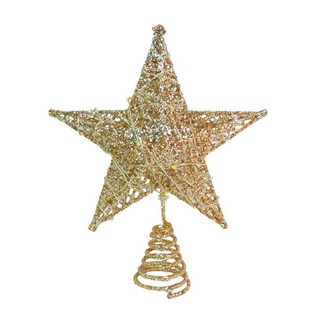 摩達客 鐵網立體樹頂星 含銅線燈電池 + USB兩用充電 YS-XDS22010, 金色 + 暖白光, 1組