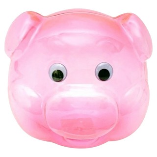 百貨King 透明豬頭存錢筒, 17 x 17cm, 顏色隨機, 3個