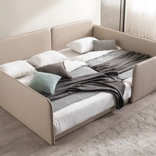 삼익가구 루시 슬림형 저상형 패밀리 침대 프레임 + 7존 독립스프링 매트리스 + 가드 2P + 풋가드 세트 방문설치, 베이지(프레임), 단일 색상(매트리스)