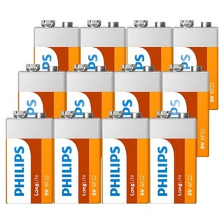 PHILIPS 飛利浦 台灣公司貨 9V碳鋅電池, 12顆, 1組