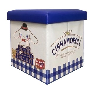 SANRIO 三麗鷗 大耳狗喜拿摺疊凳收納箱 30 x 30 x 30cm, 英式風 藍色, 1個